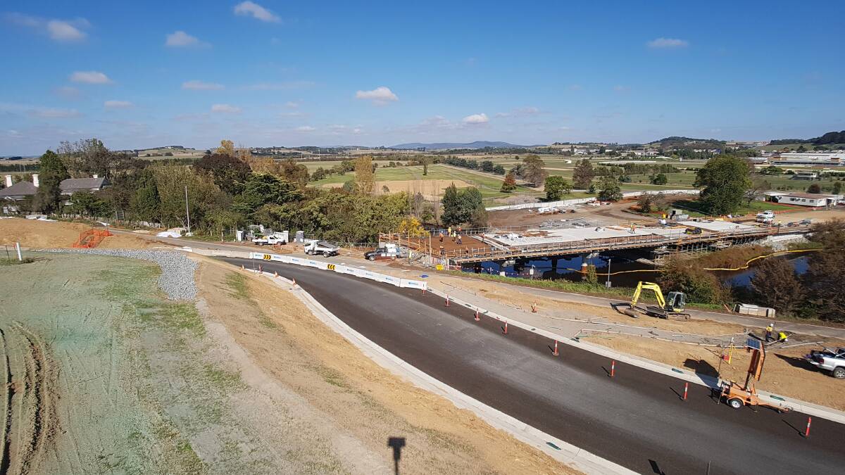 CONNECTION: Traffic is travelling on the realigned Forbes Street and on to Bungonia Road. Photo supplied. 