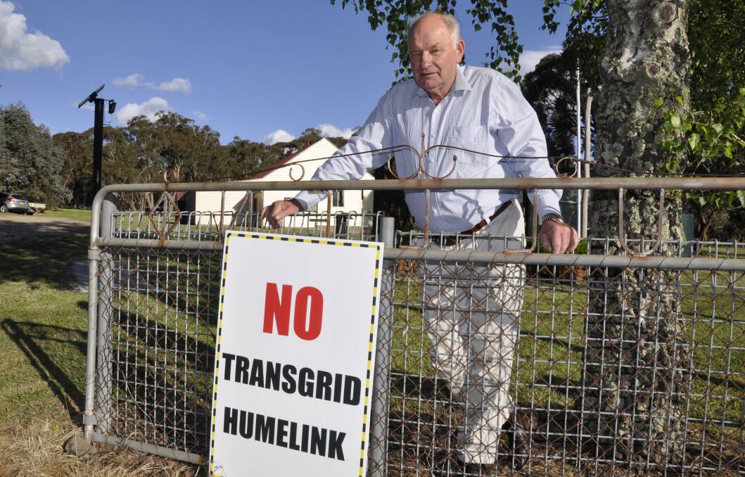 HumeLink Alliance Inc member and Bannister landowner Russell Erwin was among those who hosted a public meeting at Grabben Gullen on Sunday about the TransGrid proposal. Photo: Louise Thrower.