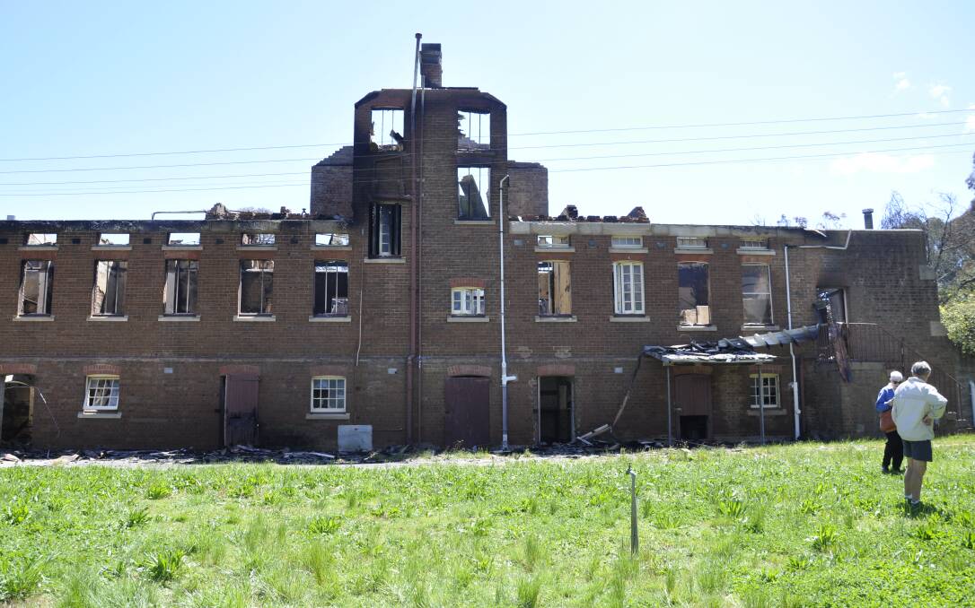 REMNANTS: The NSW Office of Environment and Heritage is exploring its options in regard to stronger regulatory action at Kenmore Hospital following this month's fire that gutted the former female ward fifteen. Photo: Louise Thrower. 