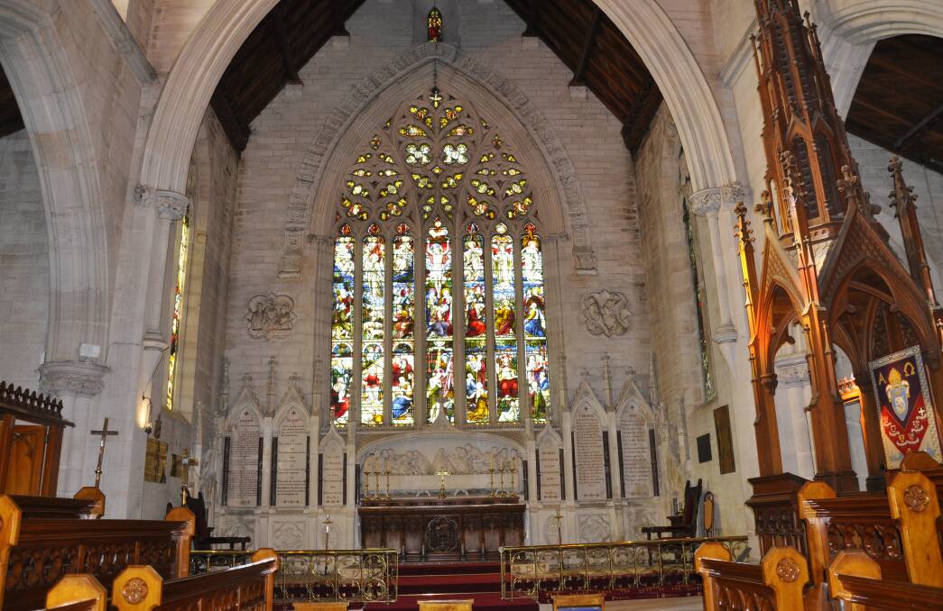 Saint Saviour's Cathedral's Great Eastern Window was installed in 1885 and dedicated to William and Elizabeth Bradley. Photo: Louise Thrower.