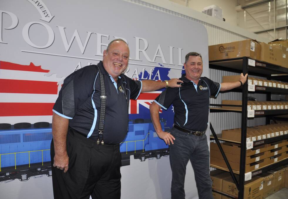 US-based PowerRail president and CEO Paul Foster visited the company's Australian headquarters and Goulburn-based operations director, Mick Cooper recently. Picture by Louise Thrower.