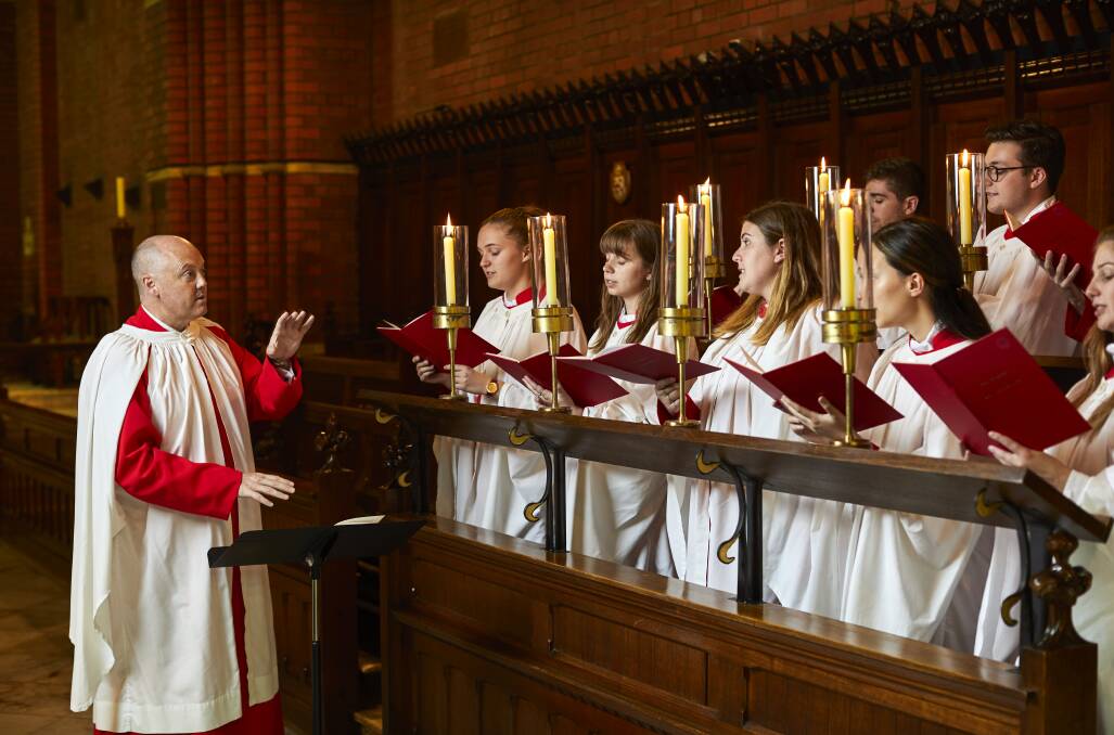 Director Chris Watson will lead the Choir of Trinity College, Melbourne in an Evensong performance at Saint Saviour's Cathedral on Monday afternoon. Photo supplied.