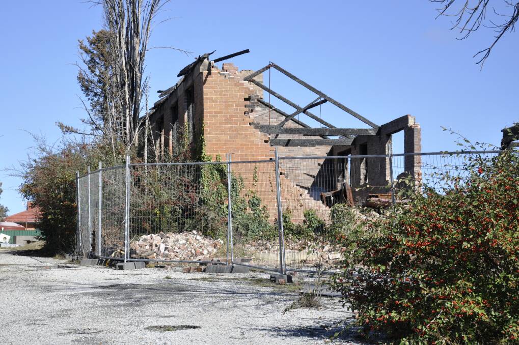 This fire-damaged building at the rear of the former Saint John's once housed a gym where boys would box. Photo: Louise Thrower.