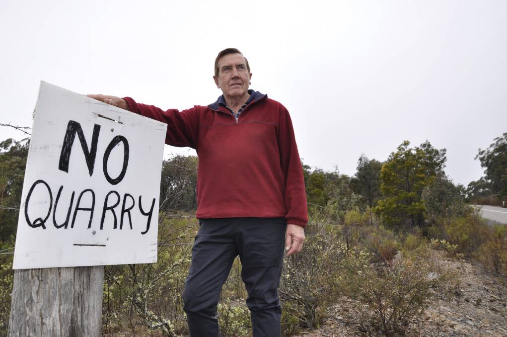 NOT HAPPY: Tiyces Lane resident Tony Egan is just one of scores of residents in the area opposing plans for a basalt quarry off the thoroughfare, east of Goulburn. Photo: Louise Thrower.