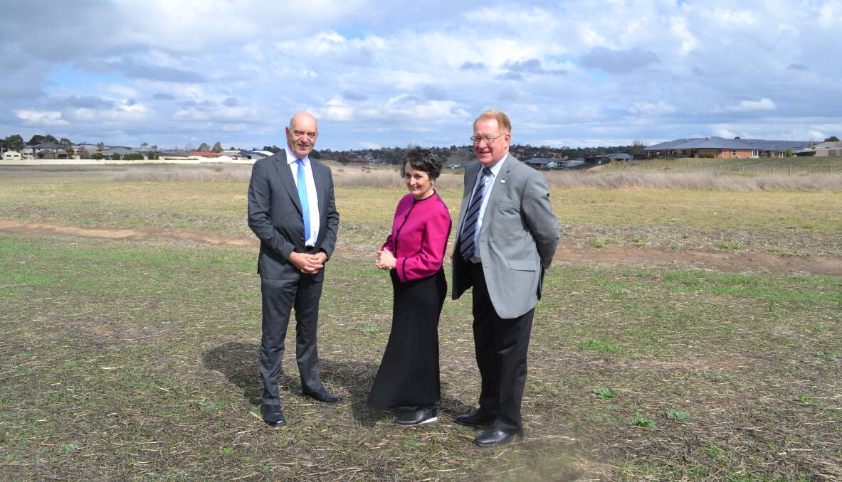 REJUVENATION: Council general manager Warwick Bennett and Mayor Bob Kirk joined Goulburn MP Pru Goward for the funding announcement. 