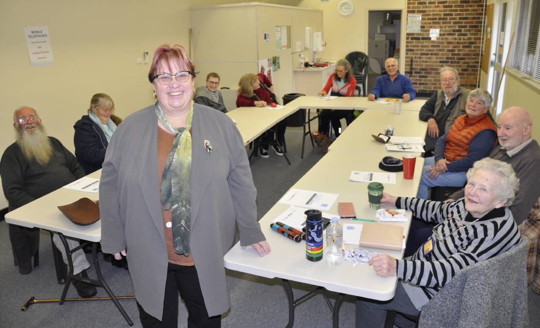 Members of Goulburn's U3A are happy using the current Bourke Street depot as a base. On Wednesday, Mulwaree Aboriginal Community Inc. public officer Jennie Gordon delivered her first class on Goulburn's aboriginal history. Photo: Louise Thrower.