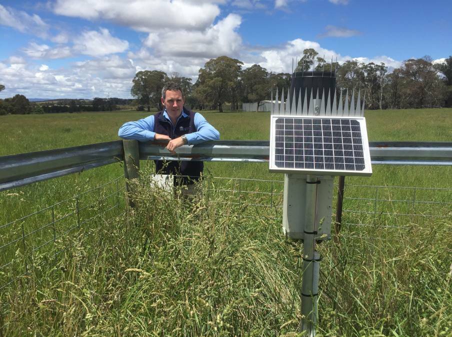 South East Local land Services senior agricultural advisor Matt Lieschke pictured at the bannister soil moisture probe last November. Photo: Clare McCabe.