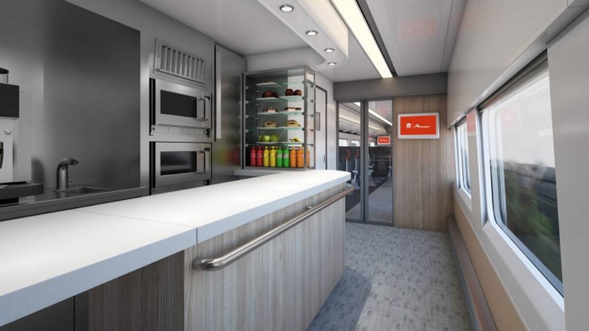 The buffet areas in the new fleet are also more spacious and include a self-serve section. Photo: Transport for NSW.