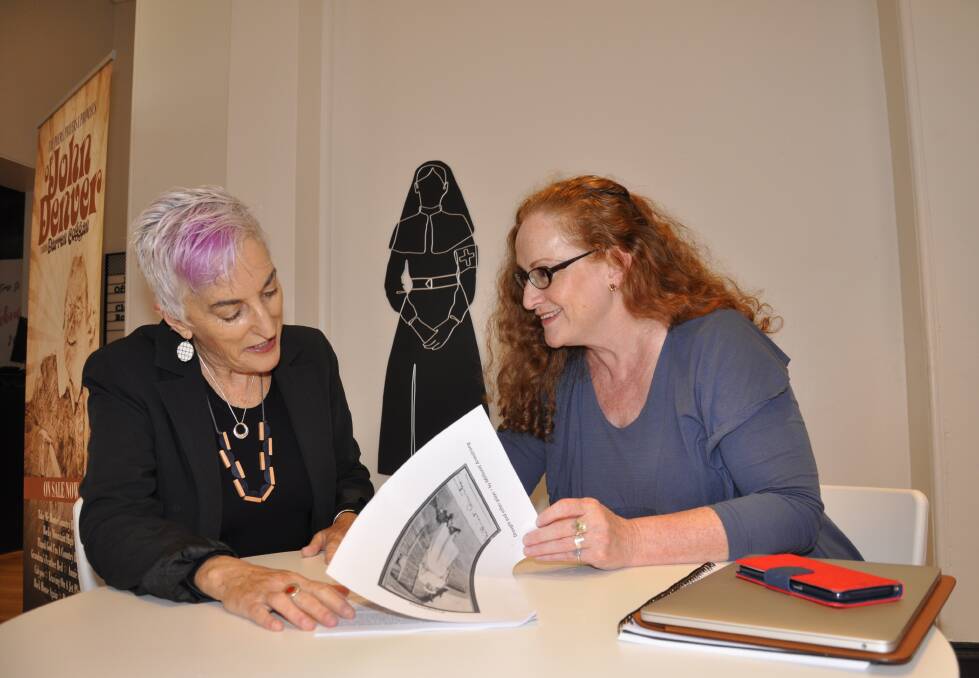 Gunning producer and director, Dianna Nixon (right) discusses "Drought and Other Plays' with Goulburn Performing Arts Centre manager, Raina Savage. Picture by Louise Thrower.