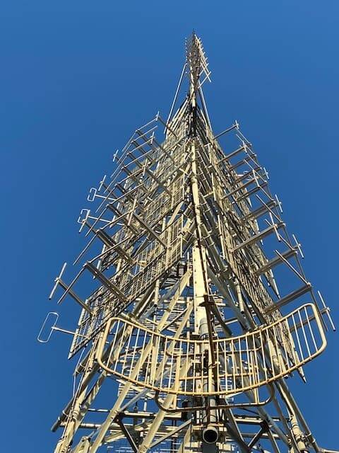 A new antenna was needed on Mount Gray to switch over to the new frequency. Photo supplied.