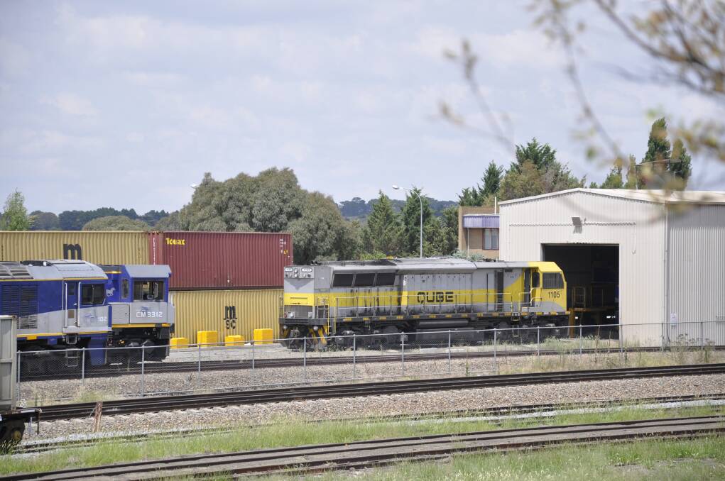A Qube loco stationed at the Goulburn Rail Hub for servicing. The company has closed its Sloane Street depot, cutting 23 jobs.