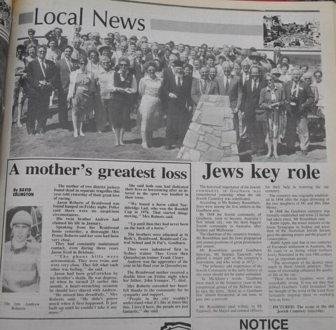 The Post's coverage of the November 24 Jewish Cemetery re-dedicatiion ceremony.