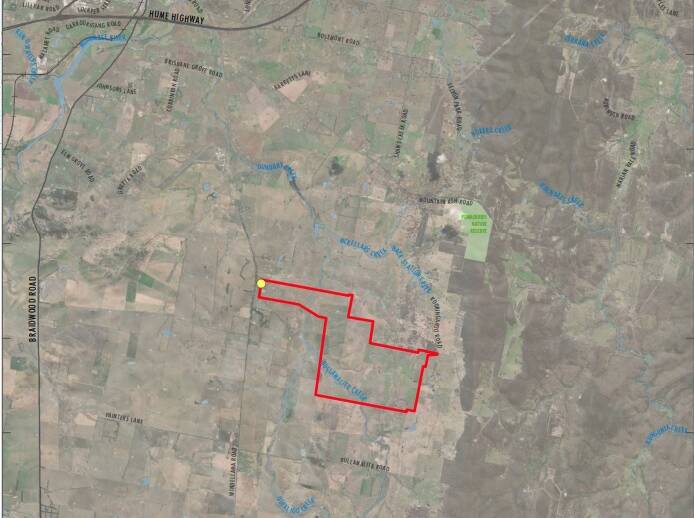 The Gundary solar farm is proposed for a 632 hectare site off Windellama Road, some 9km southeast of Goulburn. Image supplied.