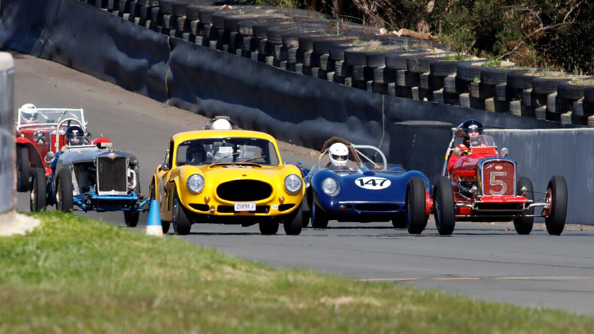Classic racers in action at Pheasant Wood motor sport facility near Marulan last year. The owners are purchasing Wakefield Park. Picture supplied.