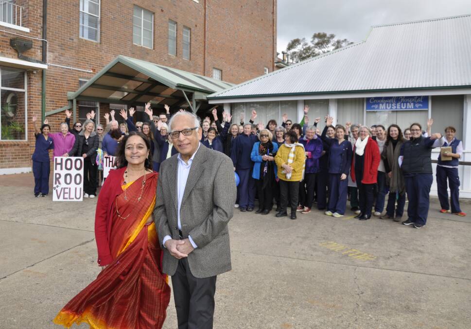 Dr Ramaswamy Thangavelu ('Dr Velu'), pictured here with wife, Chandra, at his July, 2020 retirement function, is regarded as something of a legend in Crookwell for his service to the community. Photo: Louise Thrower.