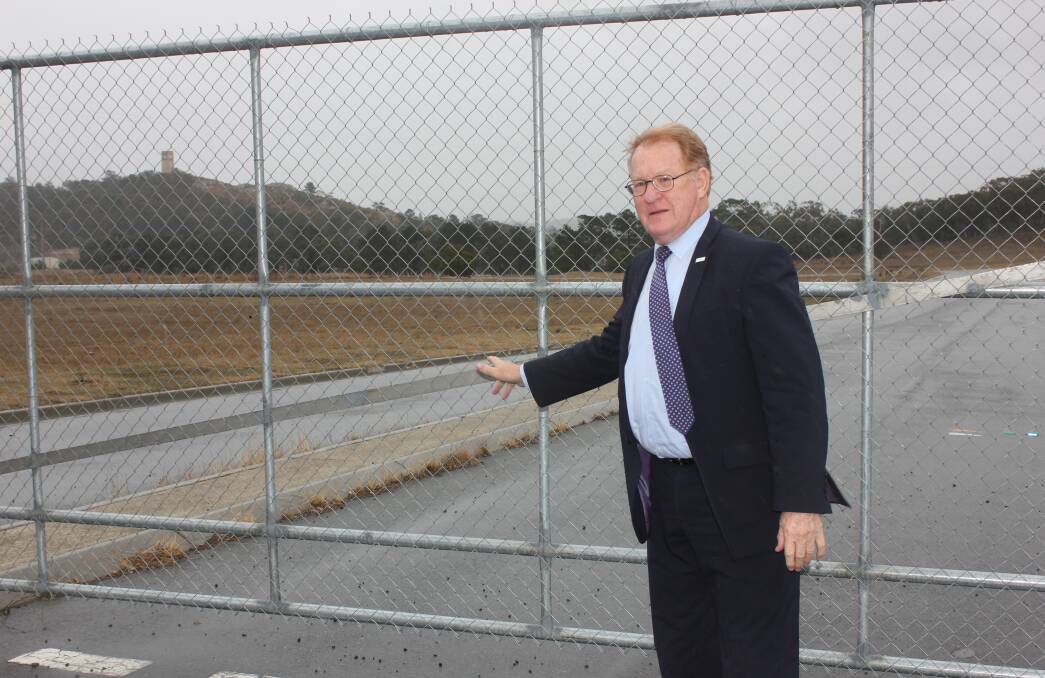 POTENTIAL: Mayor Bob Kirk at the site of a proposed poultry processing plant at North Goulburn. Photo: David Cole.