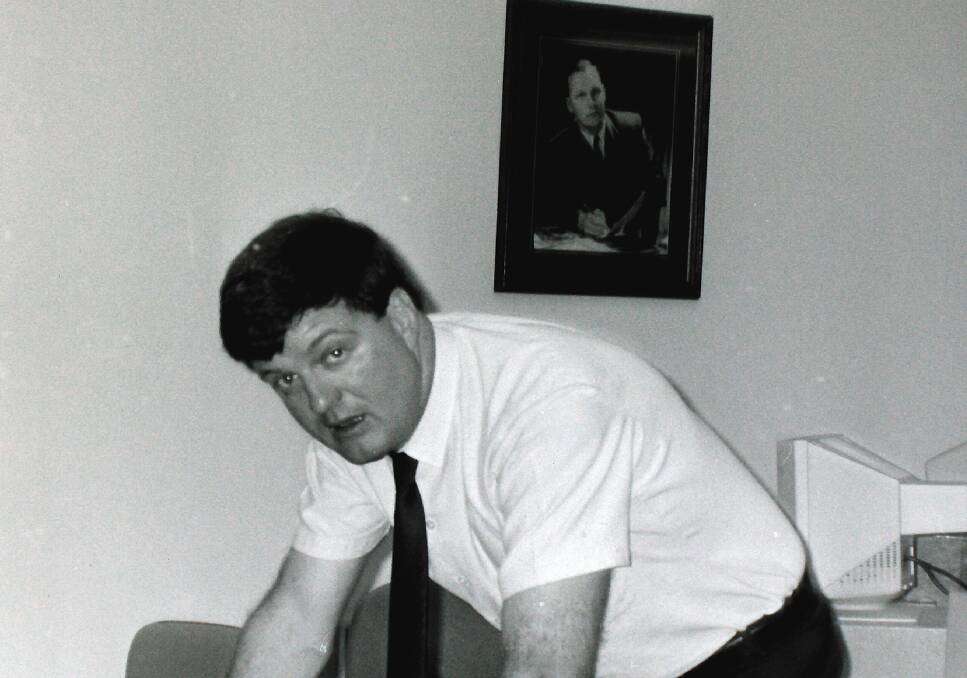 Gouburn Post editor John Thistleton hard at work in the office in December, 1994. Photo: Chris Gordon.