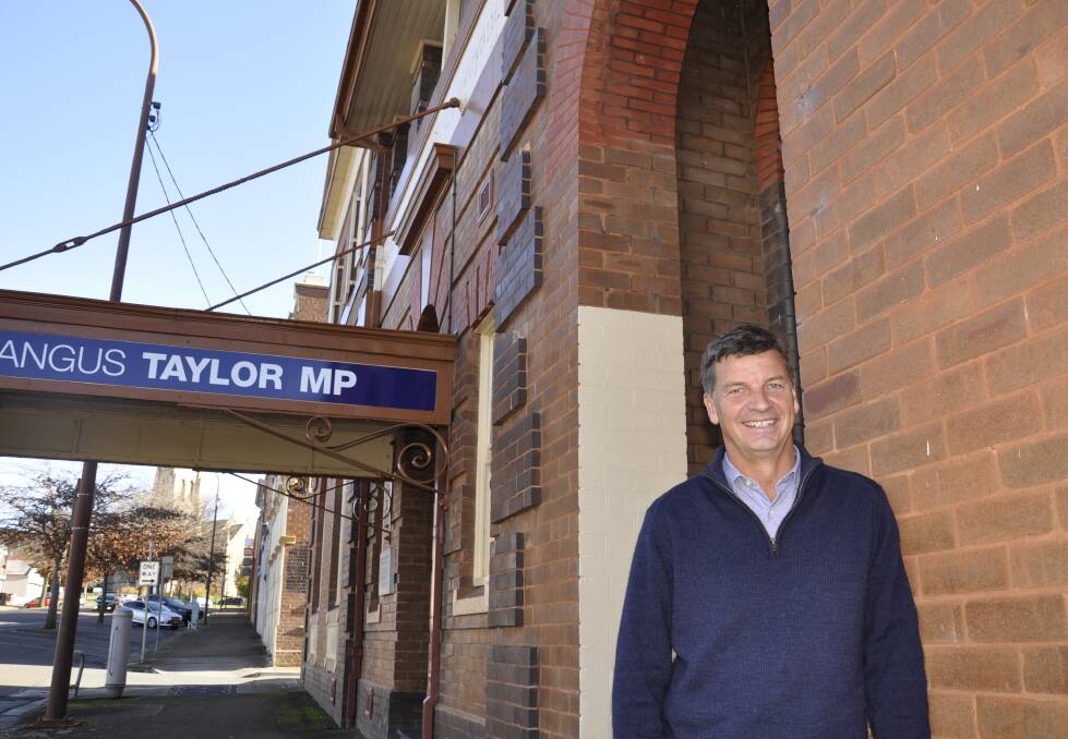 Hume MP Angus Taylor was re-elected at Saturday's election, albeit with a reduced margin. Photo: Louise Thrower.