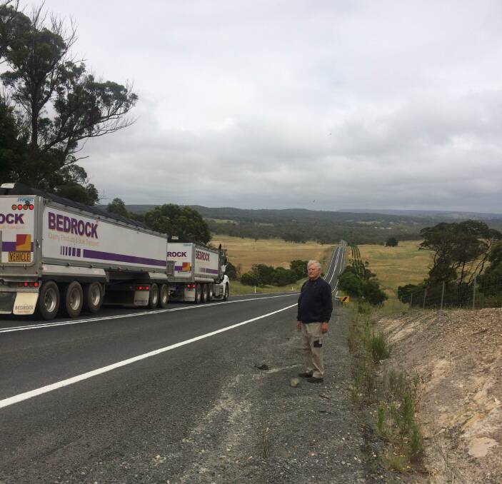 Brayton resident, Ken Wray, has repeatedly called for Gunlake Quarries to put their product on rail for road safety reasons. Picture supplied.