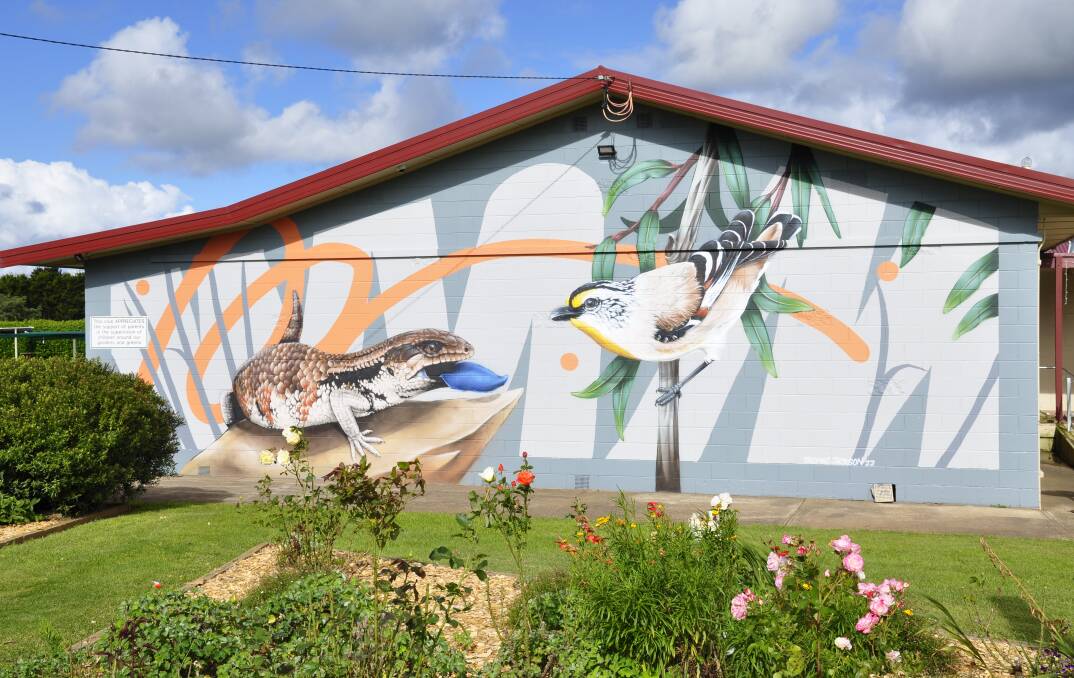 Thomas Jackson's mural on the Taralga Sports Club is eye-catching. Photo: Louise Thrower.