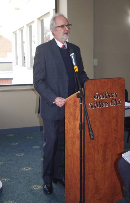 Mr Bradbury addressed the recent Probus Club meeting. Photo supplied.