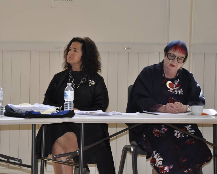 Upper Lachlan Shire Council mayor, Pam Kensit and deputy mayor, Mandy McDonald, during a community consultation session about the proposed rate rise in late 2023. Picture by Louise Thrower.