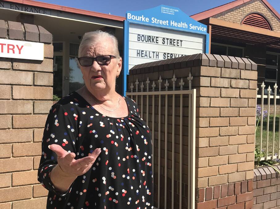 WHAT GIVES?: Fran Croft outside the Bourke Street Health Service on Tuesday. Photo David Cole
