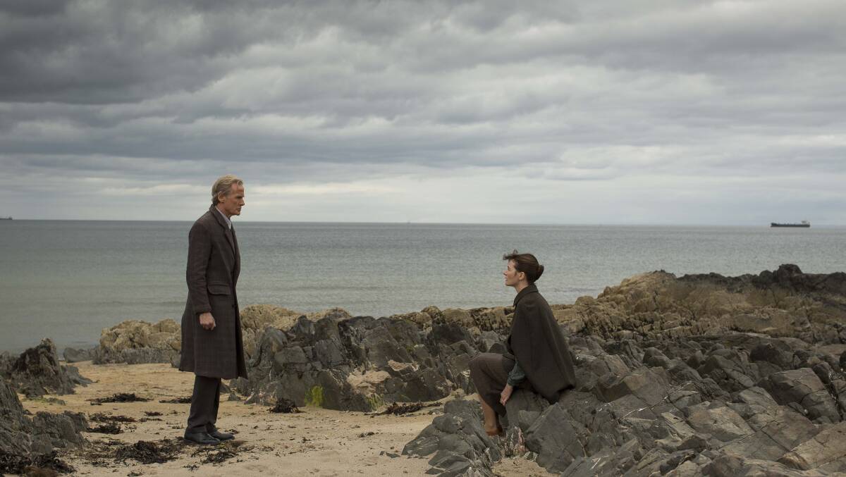 Bill Nighy and Emily Mortimer in a scene from The Bookshop. 