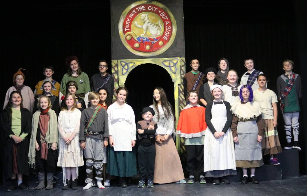 LARGE CAST: The large cast of Lieder Youth Theatre production of the Circle of Chalk, which is on this weekend at the Lieder Theatre. Photo supplied. 