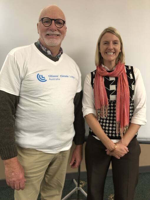 CCL convener Ian Anderson and soil expert Dr Susan Orgill at the first monthly Citizens' Climate Lobby (CCL) event in Goulburn on August 1. Photo supplied. 