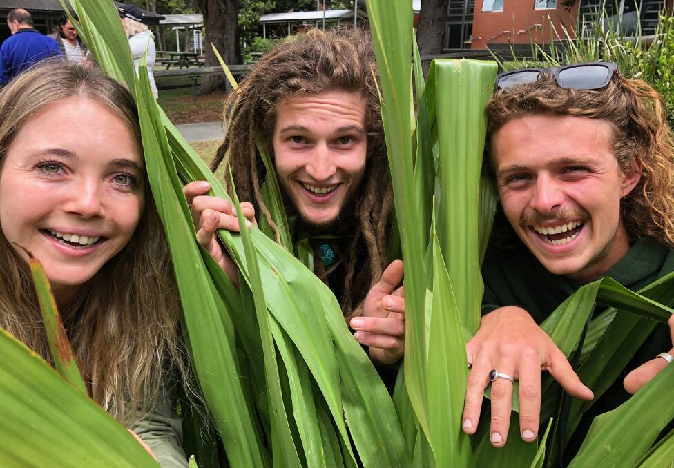 GREEN THUMBS: TAFE NSW Horticulture students Sheena Notley, Nelson Ivanoff and Angus Salmon invite you to snap up some quality plants at this years Spring Fling. Photo supplied. 