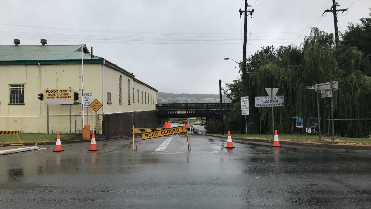 FLOODING: Blackshaw Road underpass in Goulburn was closed on Sunday morning 