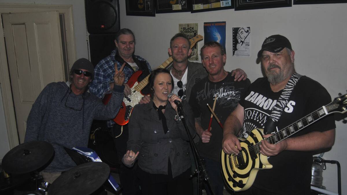 TRIBUTE: Musicians involved in the Rock for Docks tribute concert include (left) Graeme Black, Darrell "Gooch" Wilson, Bianca Coombs, Mick Spencer, Chris "Robbo" Robinson and Scott Woodhouse. Photo David Cole