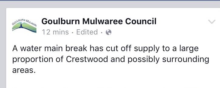 The advice from Goulburn Mulwaree Council. 