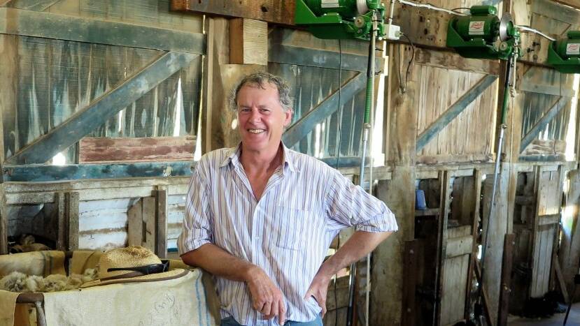 RELIEF: A happy Charlie Prell in a shearing shed at Gundowringa. He says the Crookwell 2 Wind Farm is a “game changer” for him and other landowners. Photo supplied.