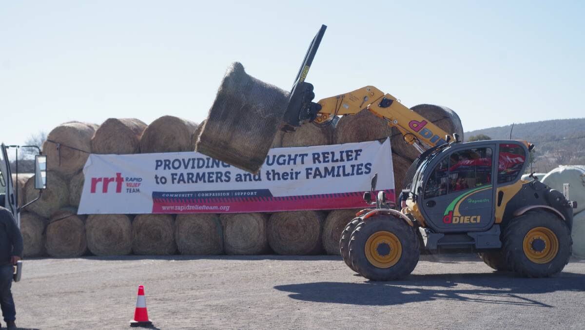 DONATION: The delivery of hay to farmers in Goulburn in September, 2018. 