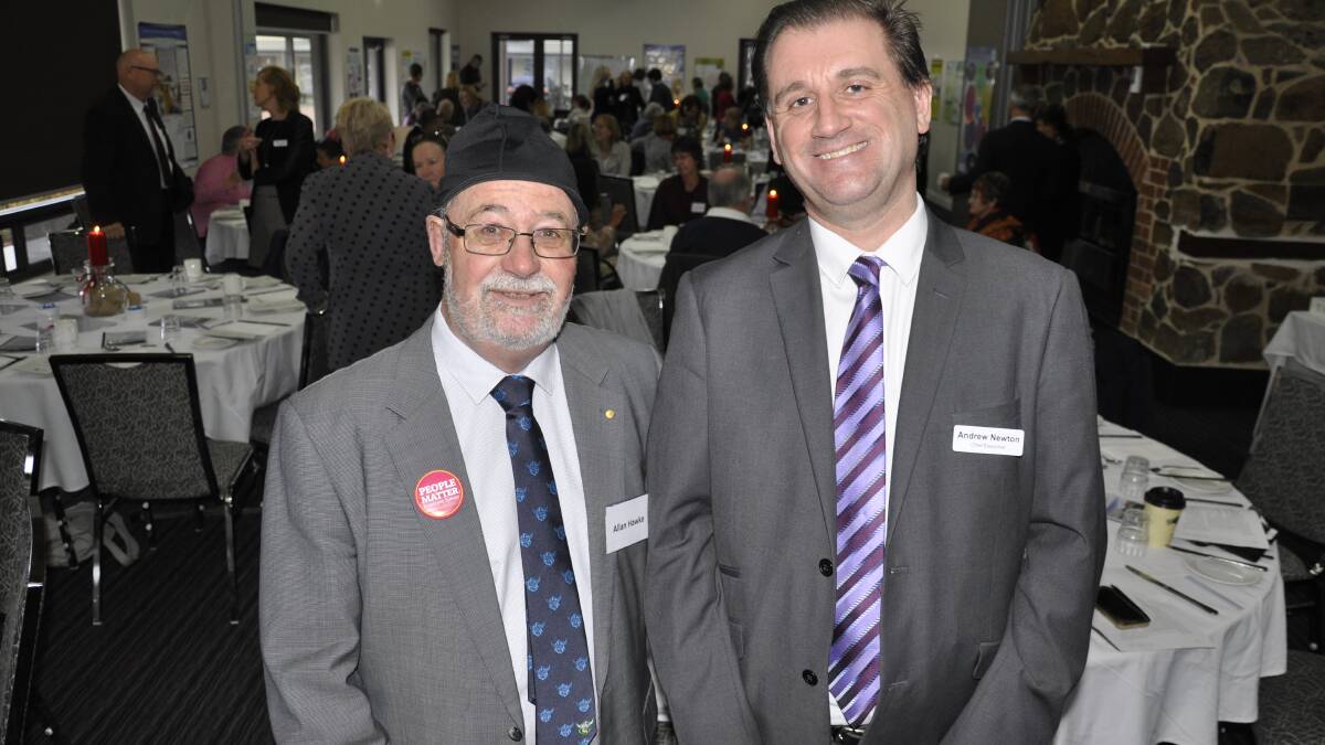 UNITED TEAM: Southern NSW Local Health District chairman Dr Allan Hawke and CEO Andrew Newton at health awards in Goulburn in June, 2018. 
