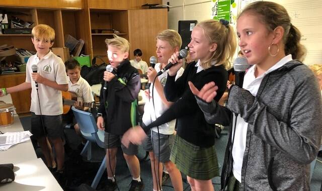 REHEARSAL: Some of the Year 7 music students preparing for Mulwaree on Show. Photo supplied. 