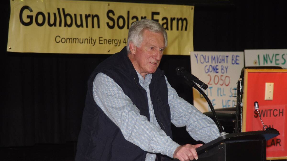 INFLUENTIAL SPEAKER: Dr Hewson at the feasibility study launch in Goulburn in 2016. 