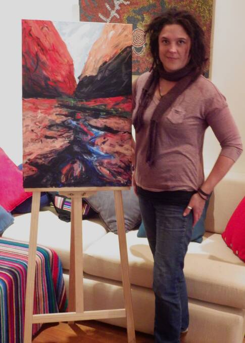 NEW WORKS: Laggan artist Sally Wilson with one of her new works that will be in the exhibition.