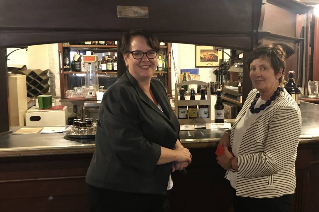 HERITAGE GEM: Shadow heritage Minister Penny Sharpe and Dr Ursula Stephens inside the Old Goulburn Brewery recently. 