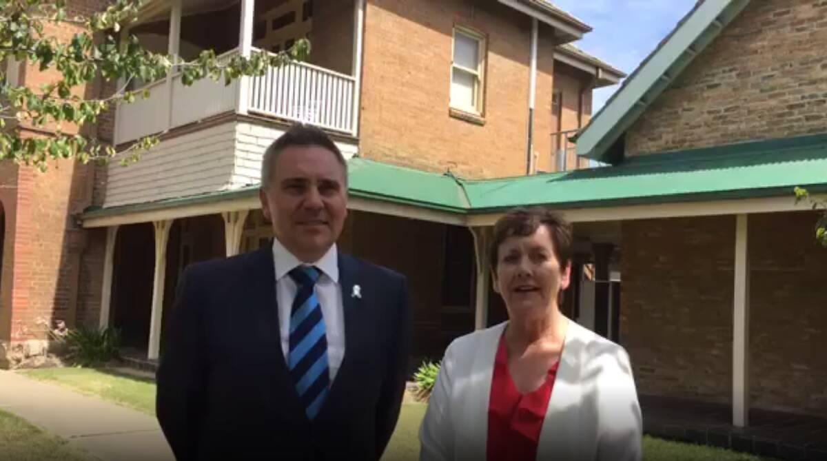 NSW  Shadow Minister for Police Guy Zangari and Labor candidate for Goulburn Ursula Stephens at the Goulburn Police Station on Friday. 