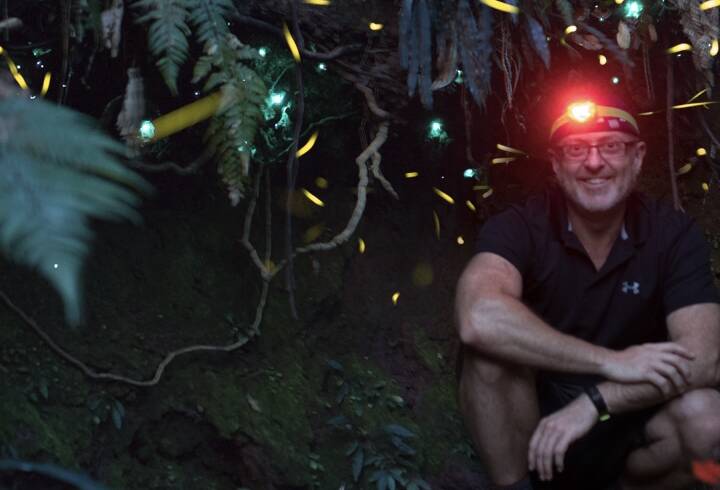 David Finlay's love for glowing creatures - like sea sparkles, ghost fungi, fireflies and glow worms - came from his daughter when she was young, and her fascination for insects. Picture supplied