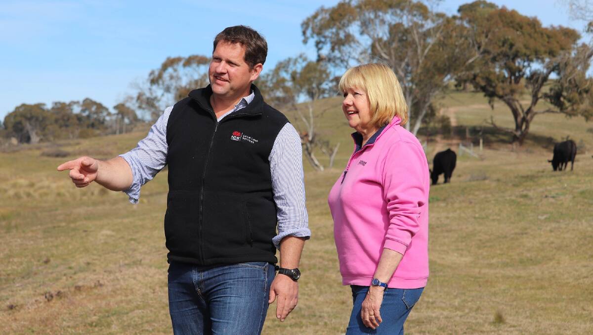 PROPERTY: Farmer Susan Crowe learned on the job with the help of LLS officer Peter Evans. Photo supplied