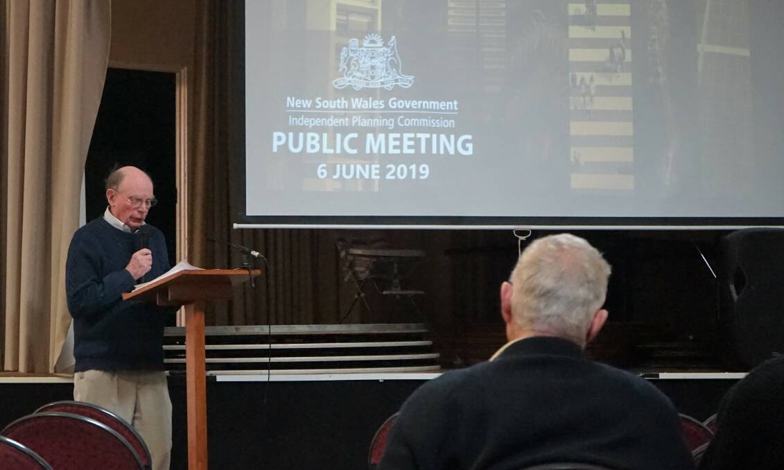 John Carter spoke against the development citing health concerns, decommissioning risks, property value and visual impact. Photo: Clare McCabe.