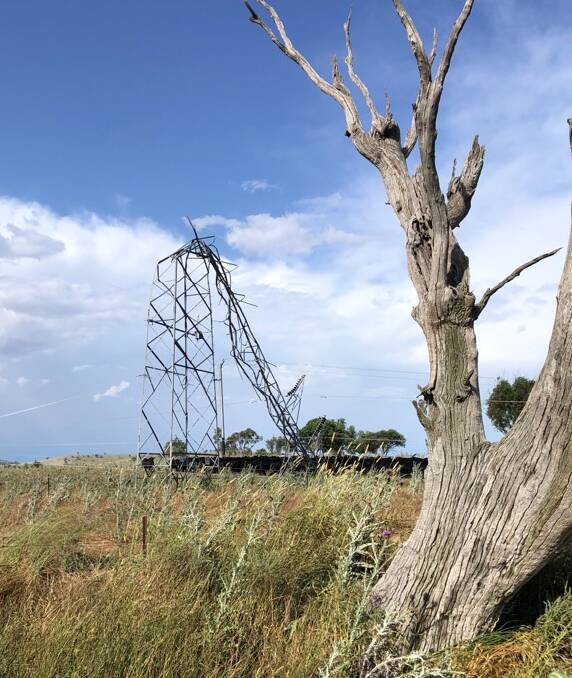 Energy: A microburst topples structures near Crookwell and Boorowa. Photo supplied