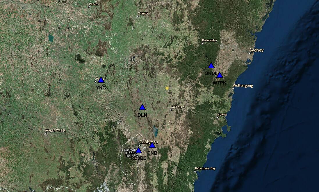 Shaken: Seismic activity in Taralga. Photo: Geoscience Australia. 