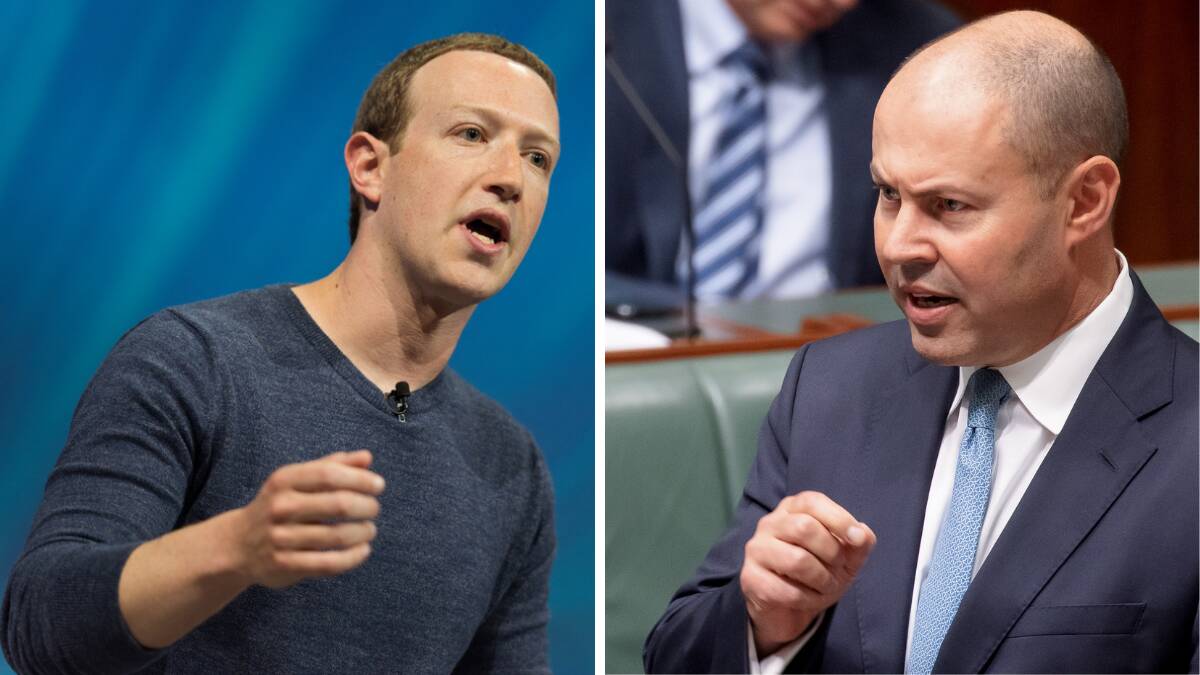 Facebook founder Mark Zuckerberg and Australian Treasurer Josh Frydenberg are set to talk over the Facebook news stand-off. Pictures: Shutterstock, Sitthixay Ditthavong