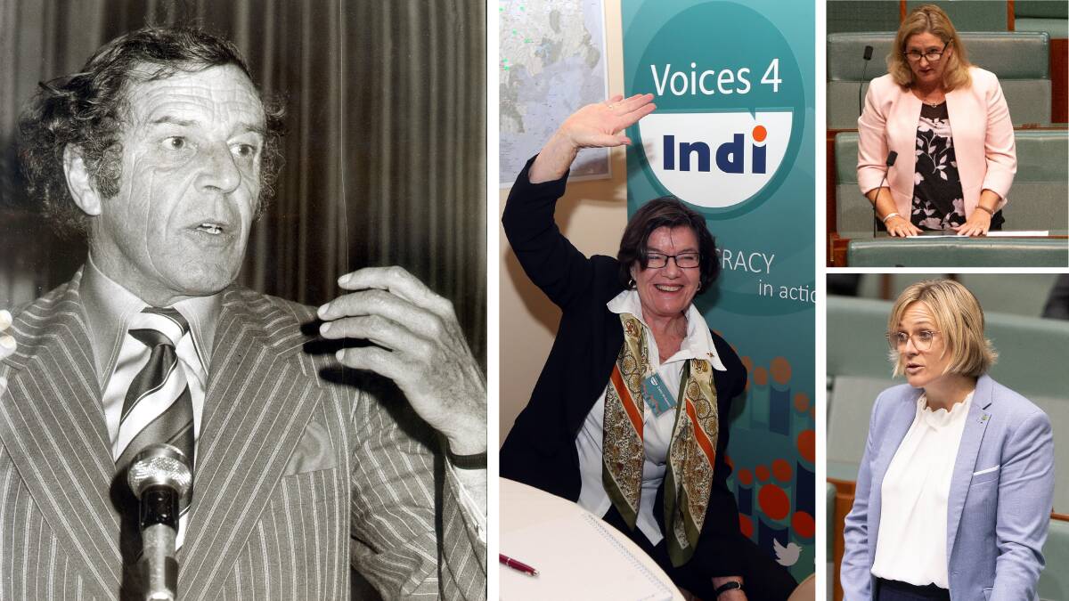 The rise of the Independents in this election campaign recalls the rise of the Australian Democrats under the leadership of former Liberal minister Don Chipp. Also pictured are Cathy McGowan, Rebekha Sharkie and Zali Steggall. Pictures: ACM