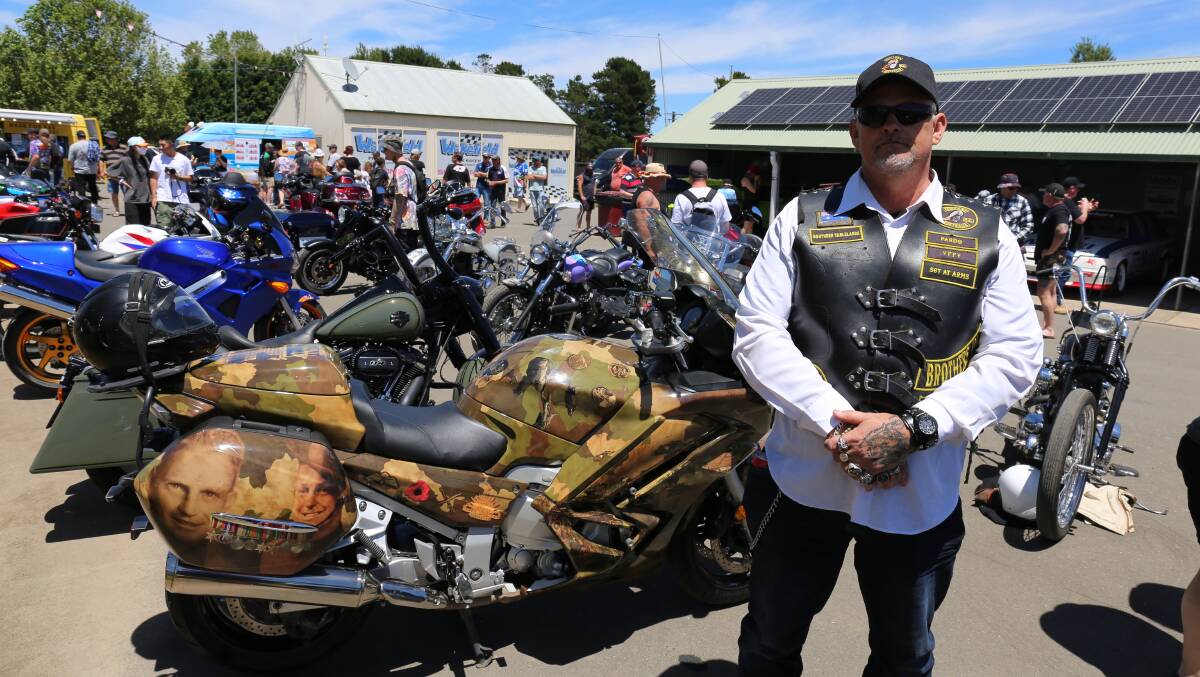 Stephen Partington's bike has a custom vinyl wrap showing his family's military service dating back to the Boer War. 
